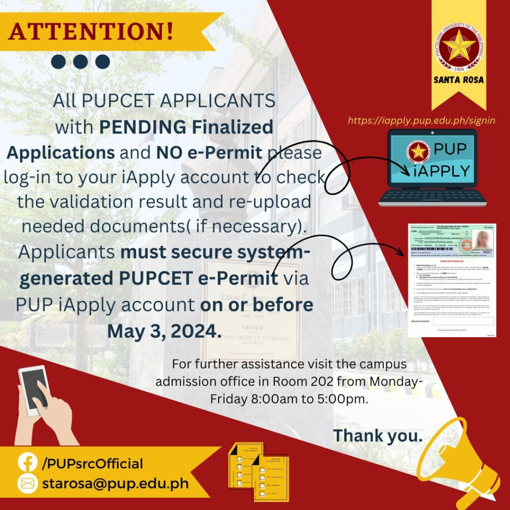 Advisory | PUPCET Applicants | pid#7514